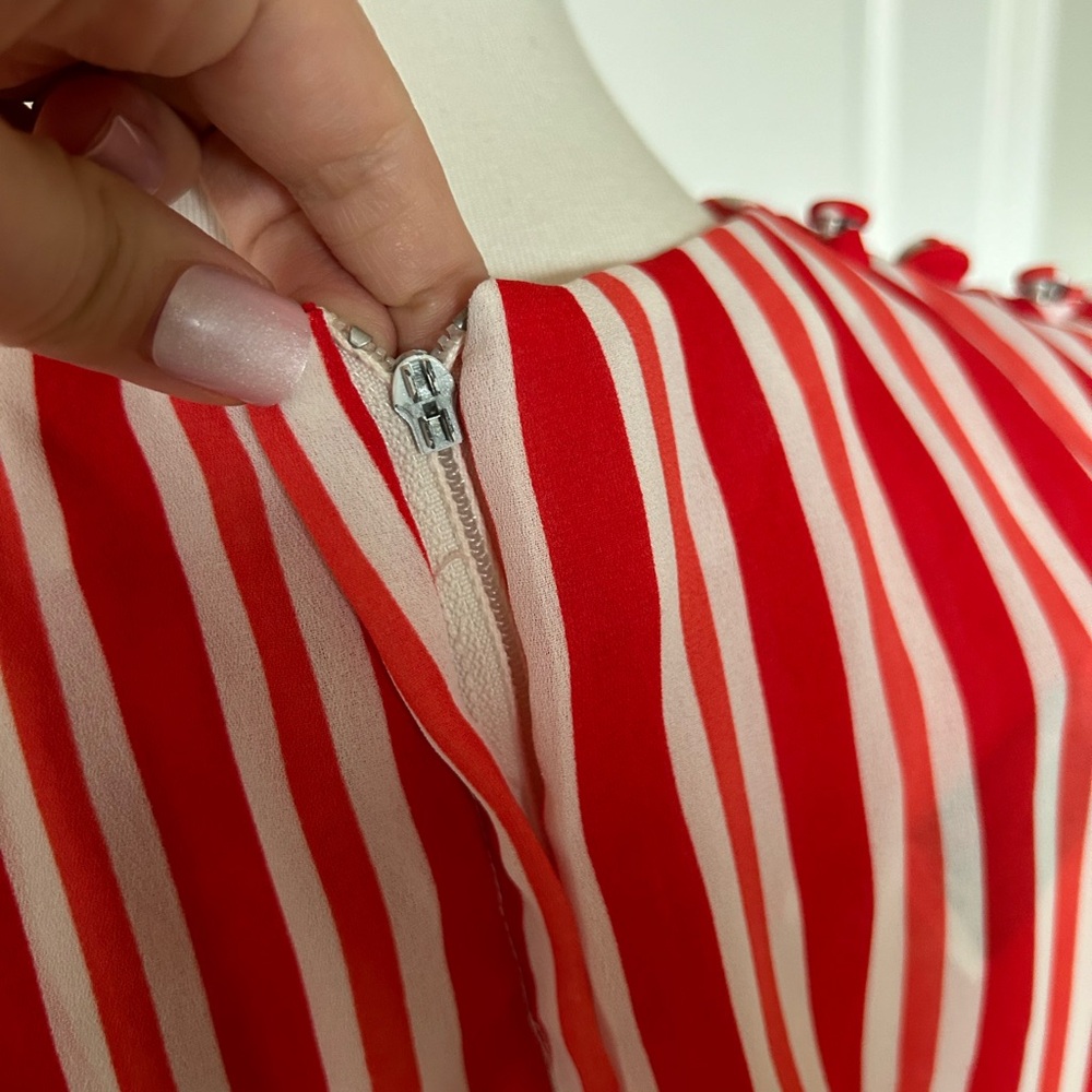 Vintage Moulin Rouge Striped Belted Dress - Picture 5 of 5